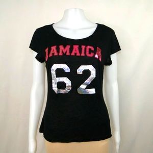 Jamaica Tee Shirt Semi Sheer Metallic Bling Sparkly Beautiful!!
